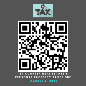Reminder-Real Estate Taxes due August 3, 2026